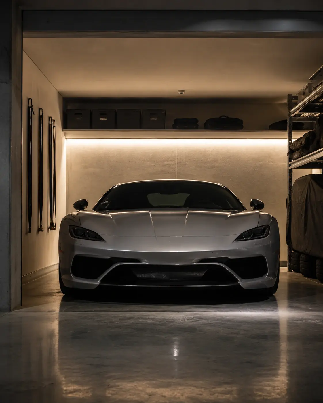 Supercar custodita in ambiente premium